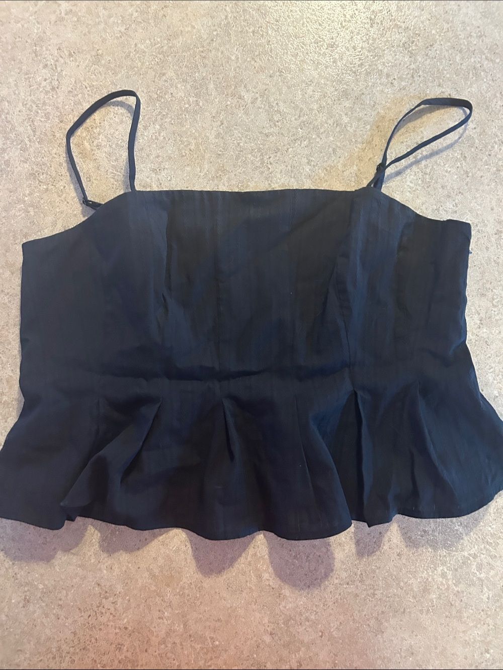 Universal Thread Black Spaghetti Strap Peplum Cropped Tank Top